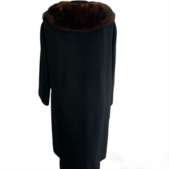 Black With Fur Trim Pea Coat - Picture 6 of 6